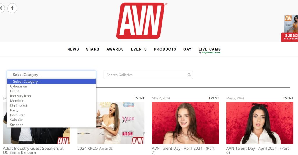 AVN Exclusive Photo Galleries