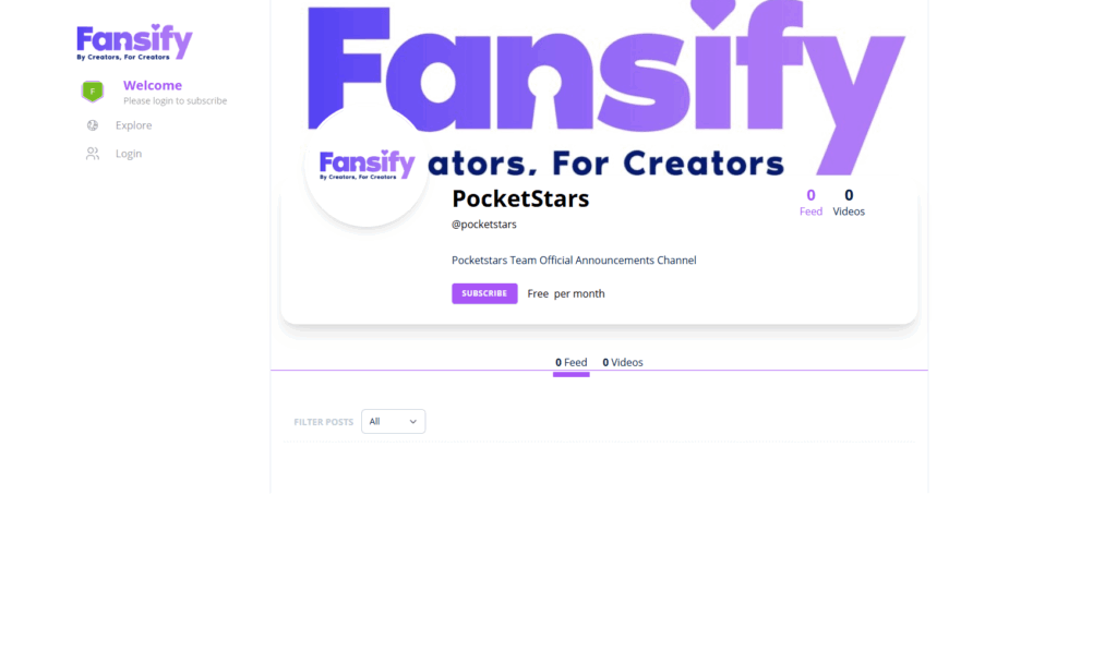 Fansify homepage screenshot