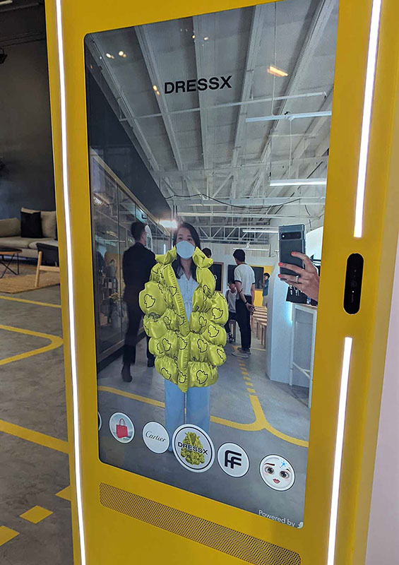 Snapchat's AR Mirror feature in action