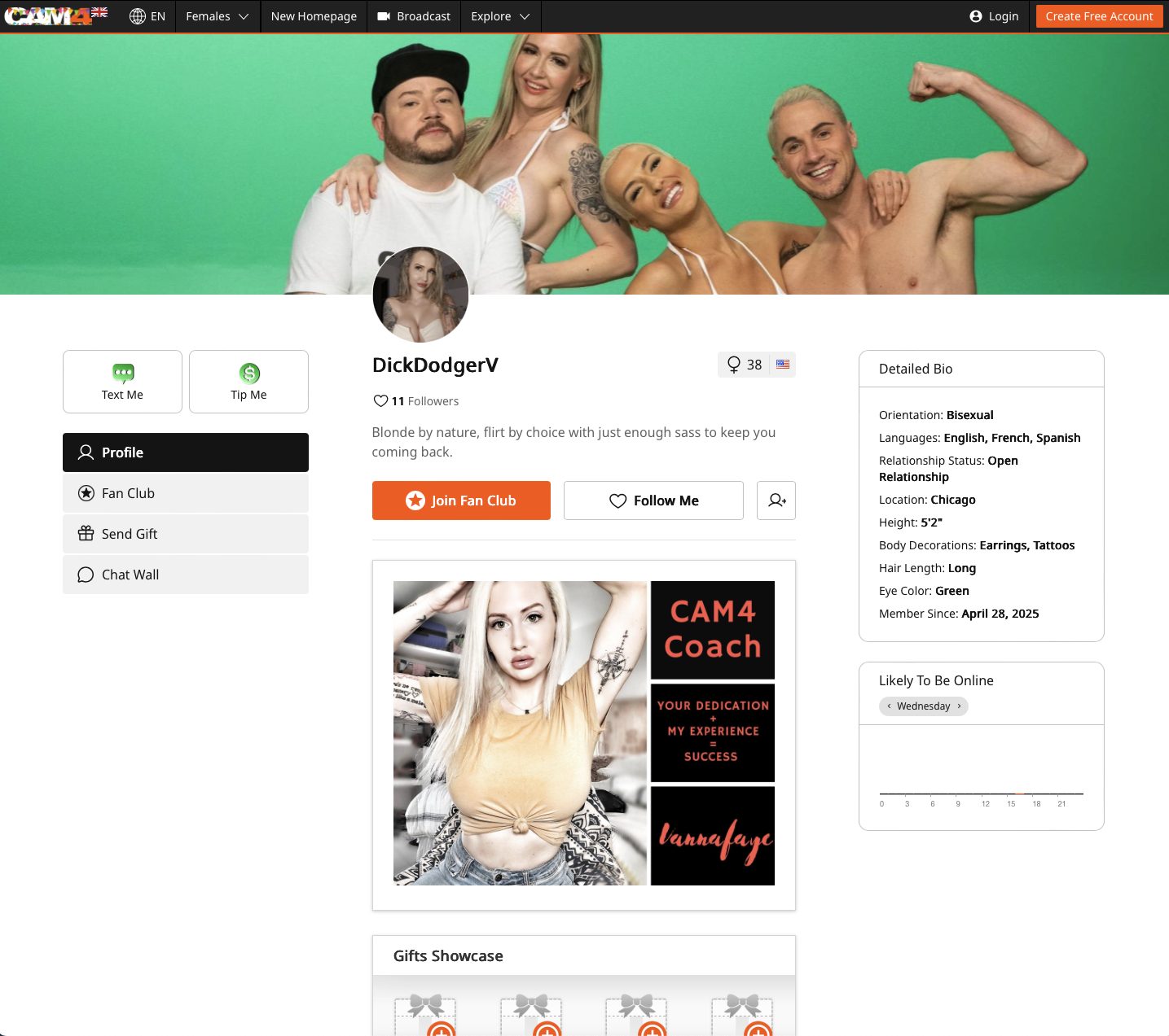 Another example of a CAM4 Activity Feed post with purchase options