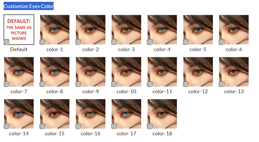 Customizing the eye color of a sex doll.