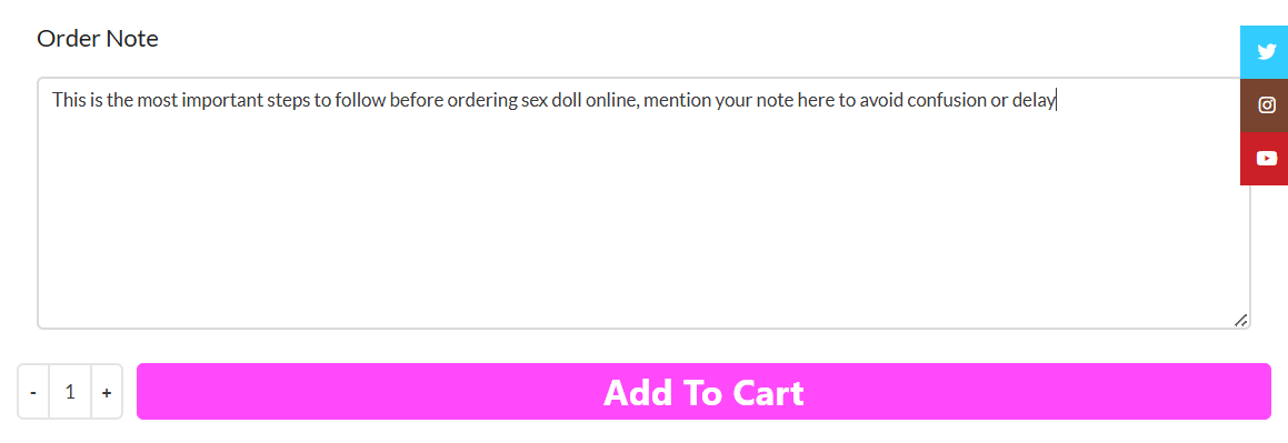 Adding a customized sex doll to the shopping cart.
