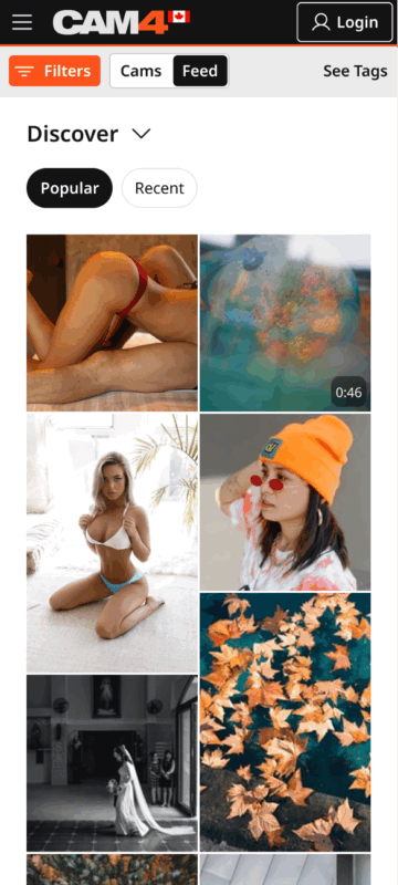 CAM4 Activity Feed example A