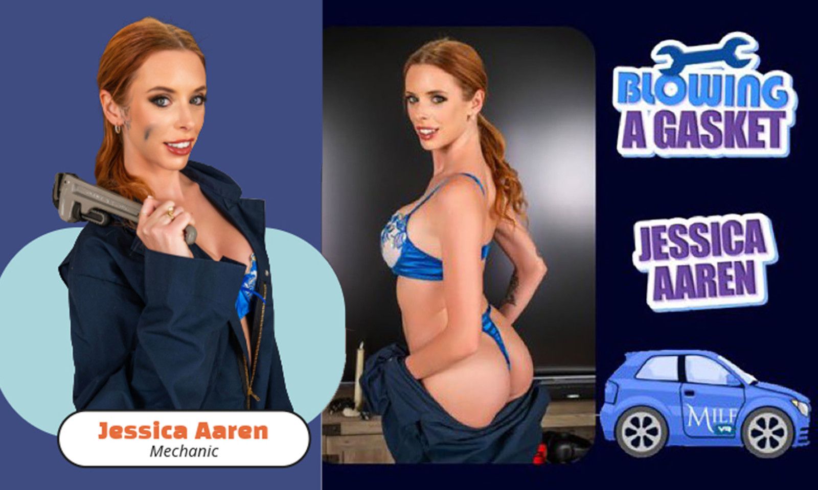 Jessica Aaren Revs Engines and Hearts in New MILF VR Scene