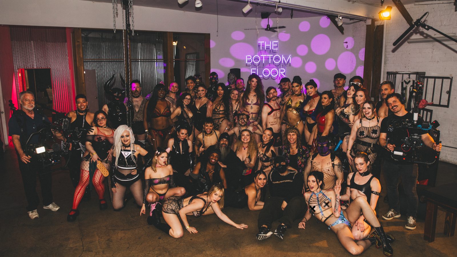 Post-event candid shot of performers