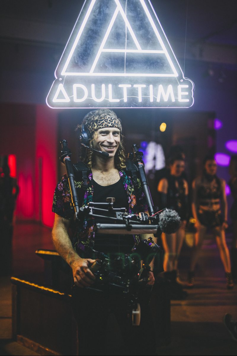 Post-event candid shot of performers