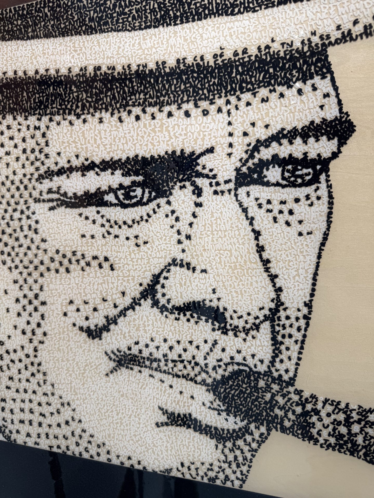 Kira Lee's pointillism art of Jimmy Buffett